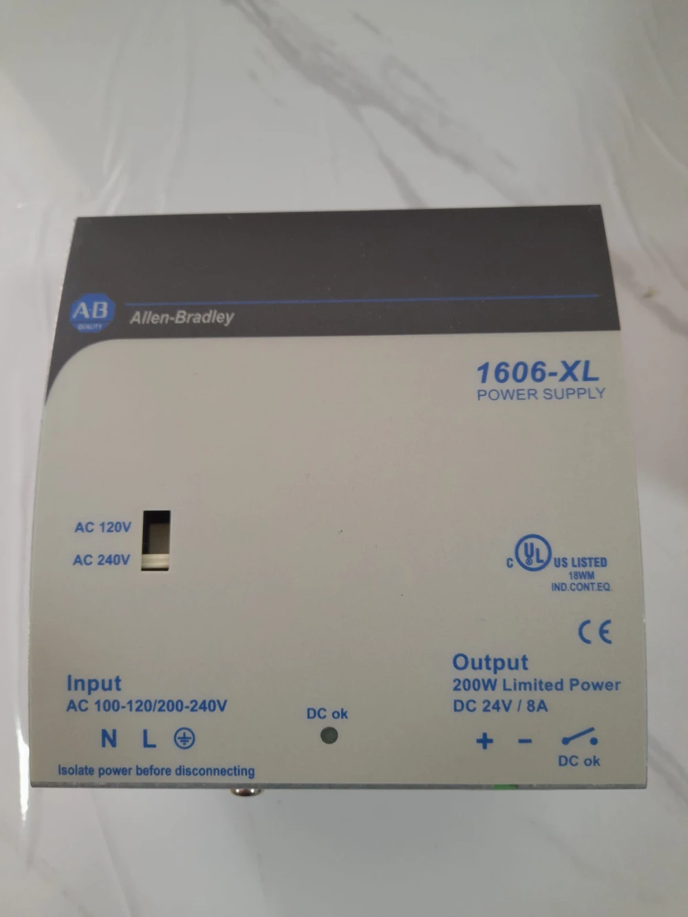 ALLN BRADLEY 1606-XLDNET8 - 200W - DC 24V - 8A POWER SUPPLY