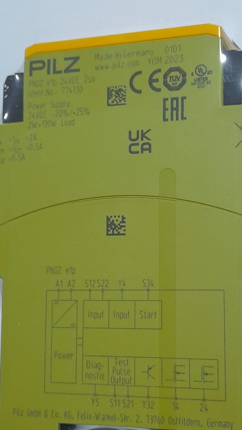 PİLZ-774130 PNOZ e1p 24VDC 1so 1so t-Emniyet Rölesi
