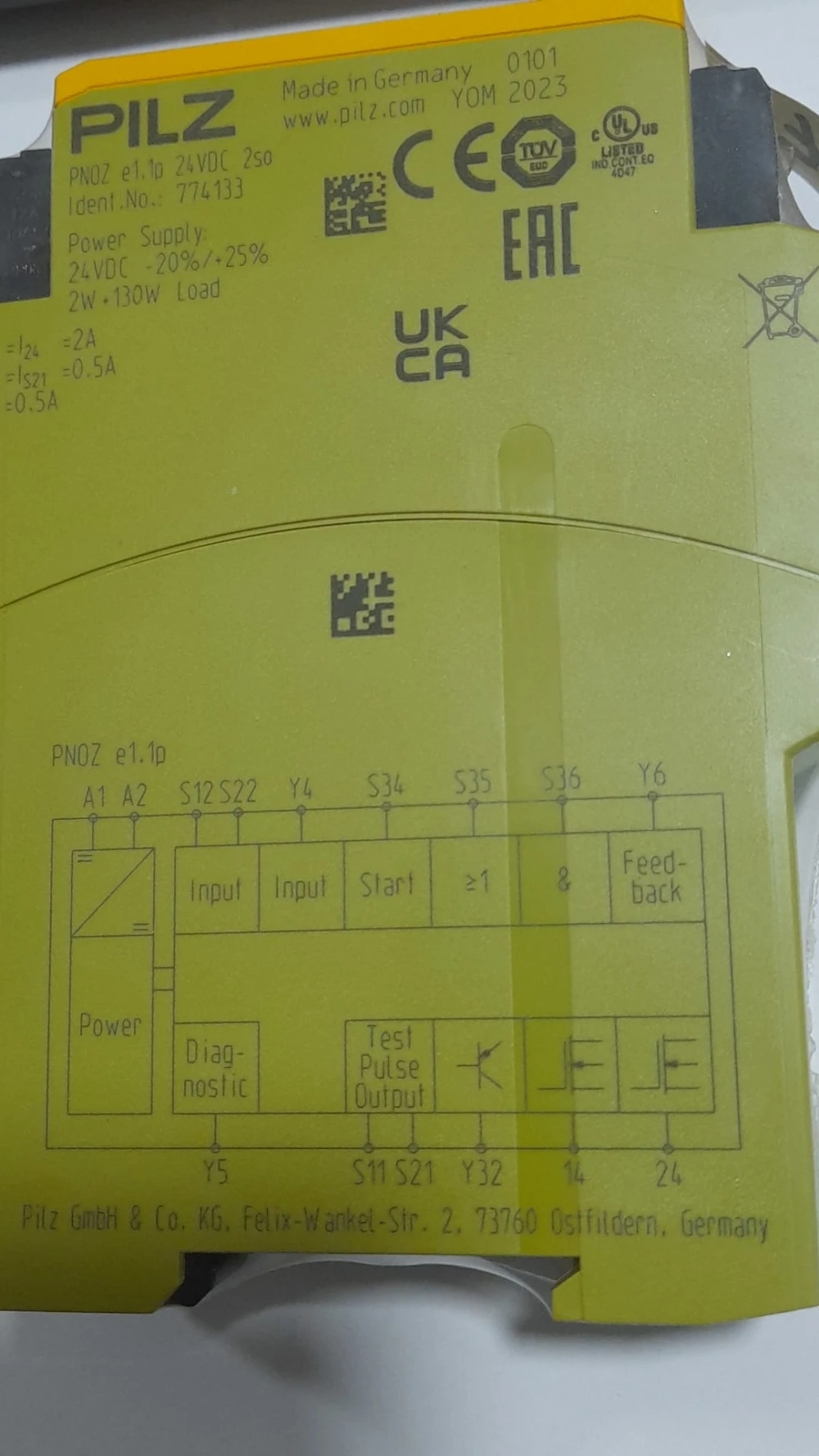 PİLZ-774133 PNOZ e1vp 10/24VDC 1so 1so t-Emniyet Rölesi