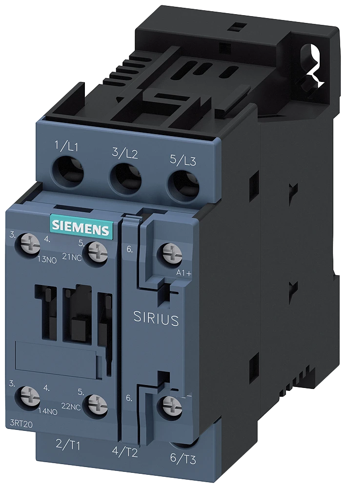 Siemens-3RT2025-1BB40  AC-3 17 A, 7,5 kW / 400 V 1 NA + 1 NK, 24 V DC 3 kutuplu, Boyut S0 vidalı terminal Kontaktör