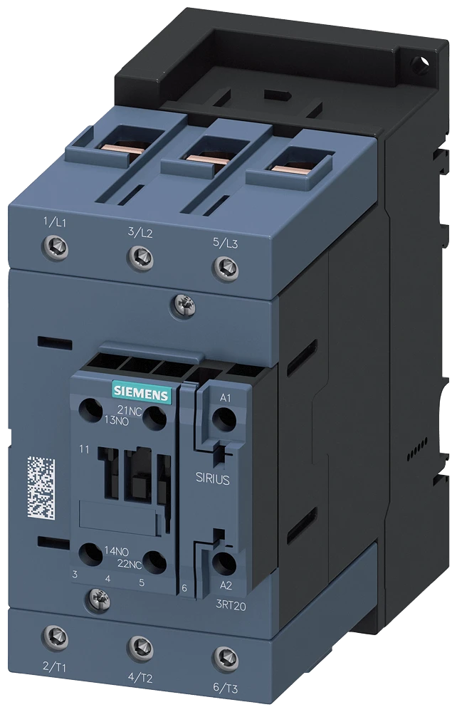 Siemens-3RT2047-1AP00  AC-3 110 A, 55 kW / 400 V, 1 NA + 1 NK, 230 V AC, 50 Hz 3 kutuplu, 3NA, Boyut S3 vidalı terminal Kontaktör