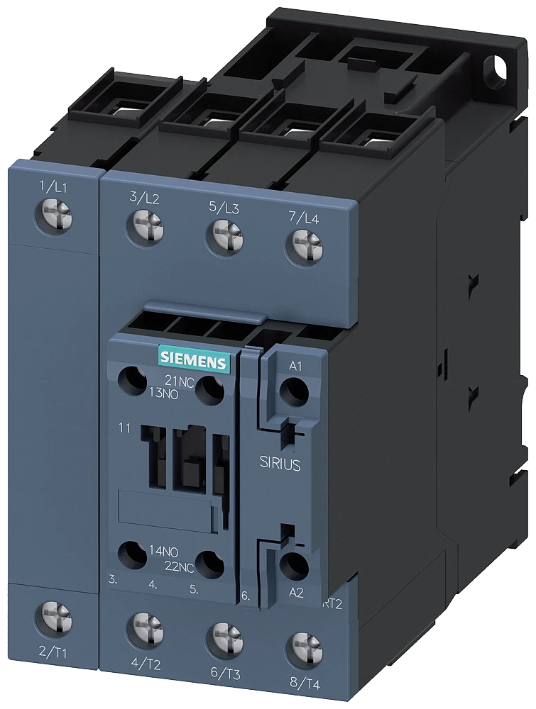 Siemens-3RT2336-1AP00  AC-1, 60 A/400 V/40 °C, S2, 4 kutuplu, 230 V AC/50 Hz, 1 NO+1 NK, vidalı terminal Kontaktör