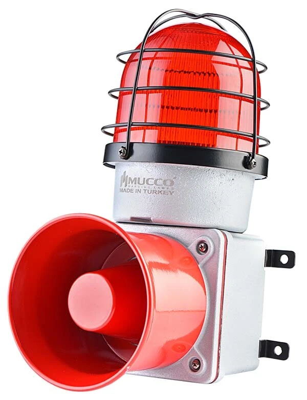 MUCCO SNT-E12522-D-1 E125 Serisi Endüstriyel Işıklı Siren-Endüstriyel İkaz Lambaları